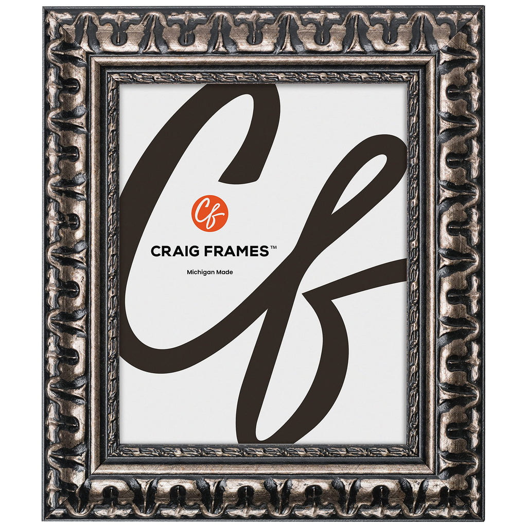 Craig Frames Bravado Ornate, 19X19 Picture Frame, Antique Silver