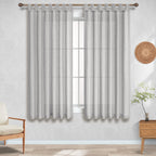 Gray Linen Curtains 54 Inch Length For Boys Bedroom 2 Panel Tab Top Soft Linen Lightweight Light Reducing Casual Curtains Grey For Office Room Sitting Apartment Entryway Rustic Farmhouse Decor 52X54