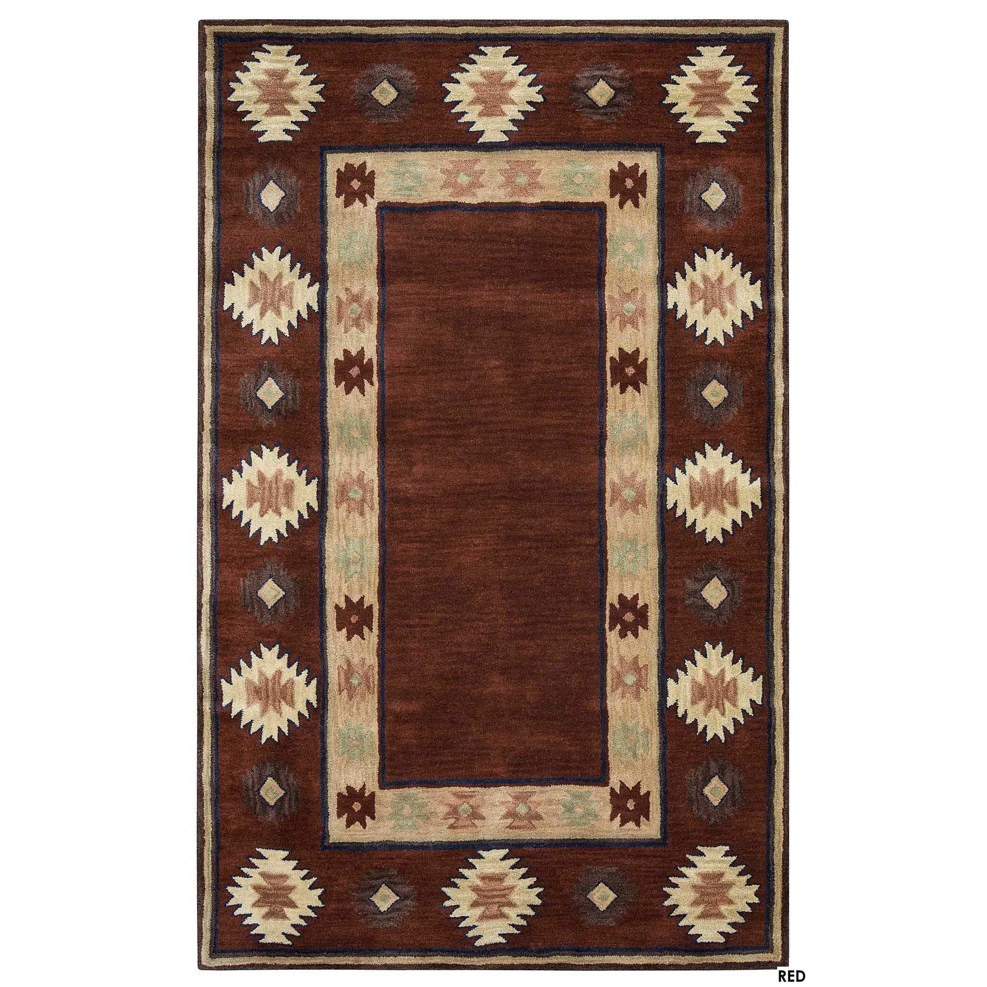 Rizzy Home Alora Decor Ryder 9' X 12' Tribal Burgundy/Tan/Rust/Navy/Sage Area Rug