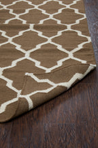 Rizzy Home | Sg2099 | Swing Collection | Wool Area Rug | 8' X 10' | Brown/Off White Trellis