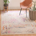 SAFAVIEH Tulum Collection Accent Rug - 3 x 5, Ivory & Fuchsia, Moroccan Boho Distressed Design, Non-Shedding & Easy Care, Idea