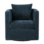 Comfort Pointe Sheldon Navy Blue Fabric Swivel Barrel Accent Chair