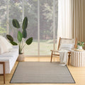 Nourison Courtyard Black White 4 x 6 Area Rug - Easy Clean, Non Shedding, Bed Room, Living Room, Dining Room, Kitchen (4 x 6