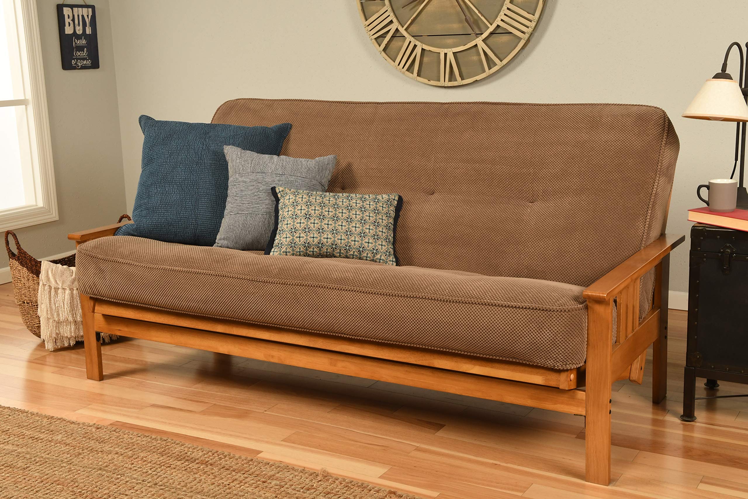 Kodiak Furniture Monterey Futon With Fabric Mattress In Butternut/Mocha Brown