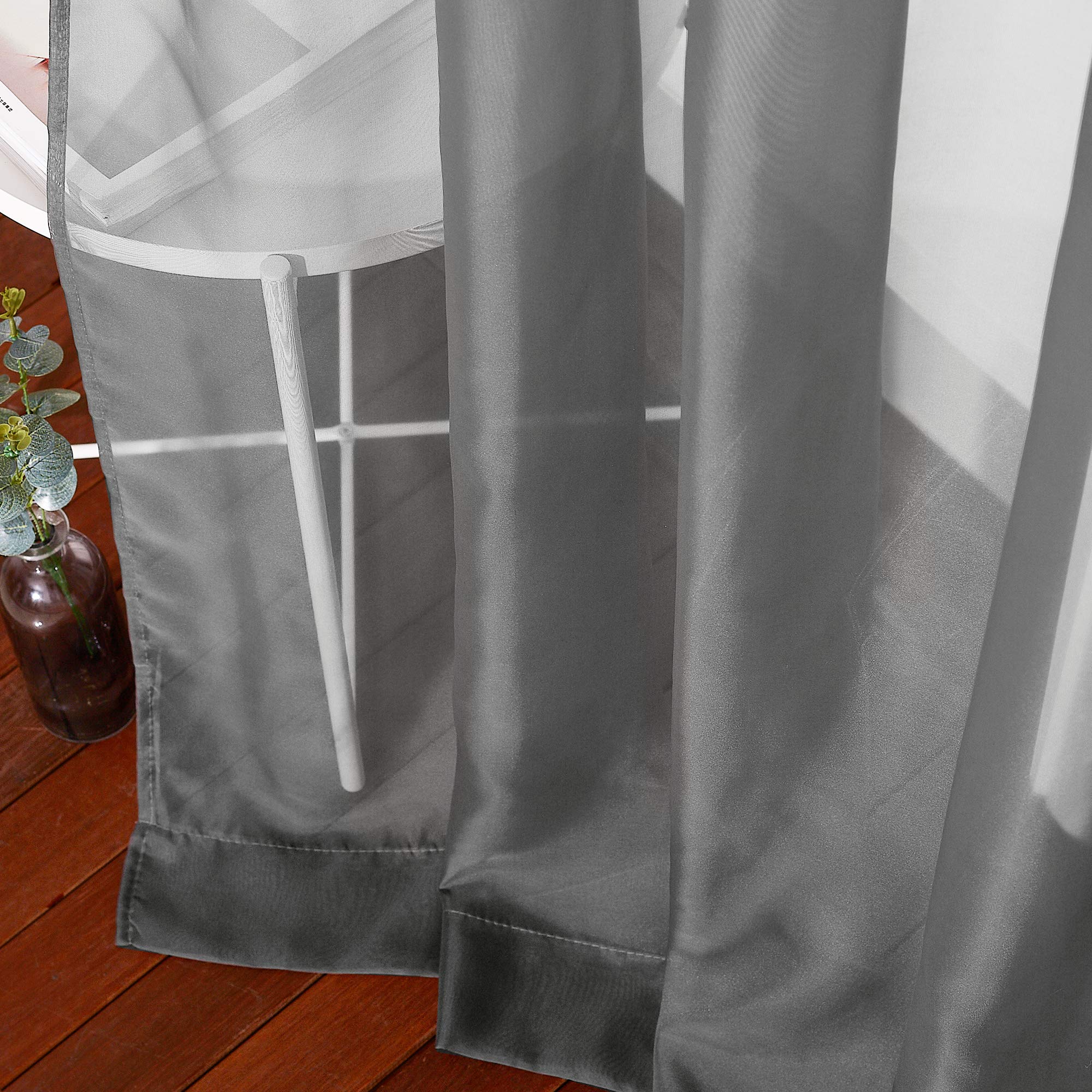 Nicetown Transparent Sheer Curtains Panels - Voile Window Curtain Drapes With Grommet For Bedroom & Kitchen & Dining Room (54'