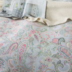 Honeilife Wildflower Duvet Cover Queen - 100% Cotton Comforter Cover Sets, 3-Pc Comfortable Floral Duvet Cover Sets,Soft & Breat