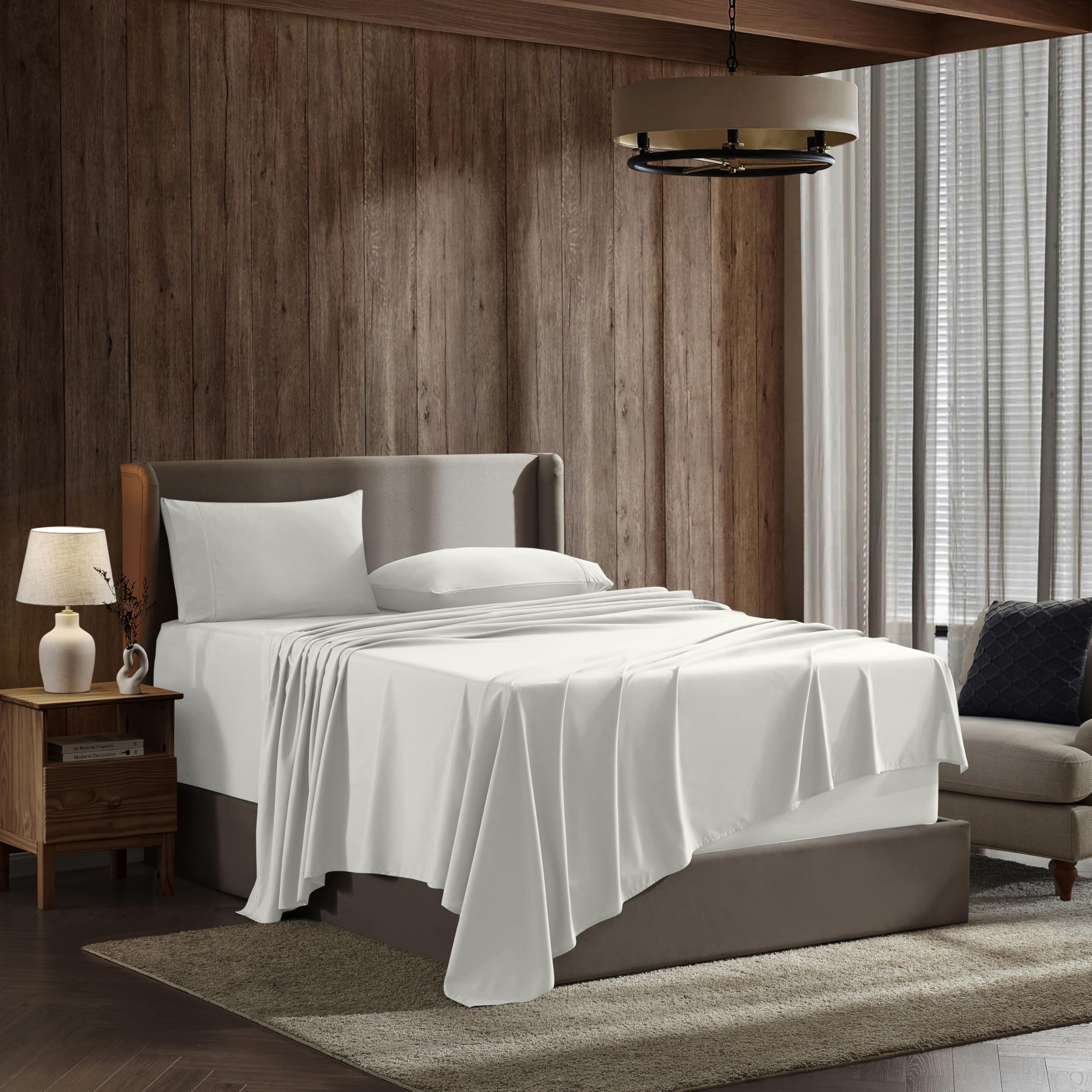 Nestl Queen Sheet Set- 4 Piece Bed Sheets For Queen Size Bed, Deep Pocket, Hotel Luxury, Extra Soft, Breathable And Cooling, Gra