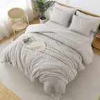 Litanika Linen California King Size Comforter Set With Sheets - 7 Pieces Bed In A Bag California King Boho Tufted Complete Beddd