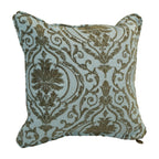 Blazing Needles Corded Square Jacquard Chenille Throw Pillow, 18", Blue Damask