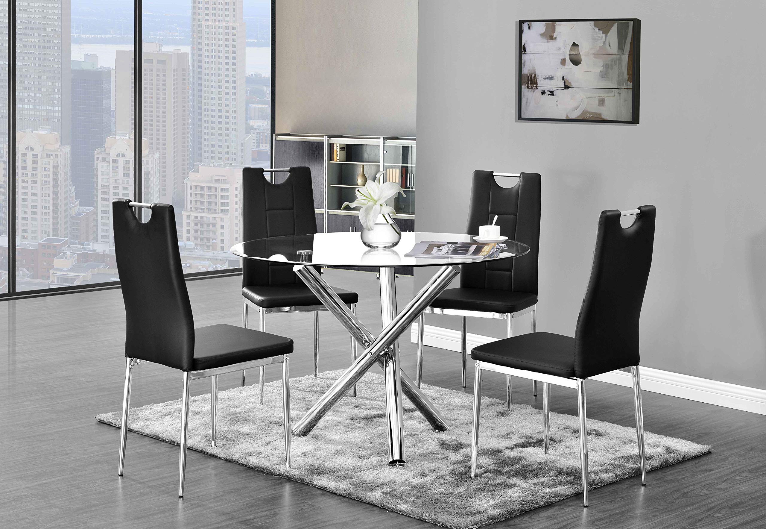 Best Master Furniture Crystal Dining Chairs Set Of 2, Black