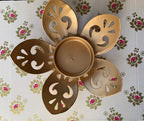 Desi Favors Dye Cut Flower Shape Tea Light Holder | Decorated Pearls | Christmas D  Cor | Candle Diya Holder For India, Diwali,