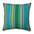 Pillow Perfect Stripe Indoor/Outdoor Accent Throw Pillow, Plush Fill, Weather, And Fade Resistant, Floor - 25' X 25', Blue/Gre