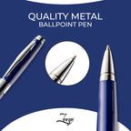 Zenzoi Blue Ballpoint Pen Set - Elegant Executive Pen For Men, Women. High End Pen Gift Box W/Luxury Pen & Premium Gel Ball Poin