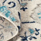 Safavieh Madison Collection Area Rug - 6'7'' Round, Cream & Light Grey, Boho Chic Glam Paisley Design, Non-Shedding & Easy Care,