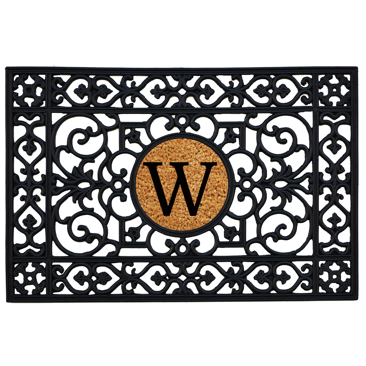 Calloway Mills 160012436W Rubber Monogram Insert Doormat, 2' X 3' (Letter W)