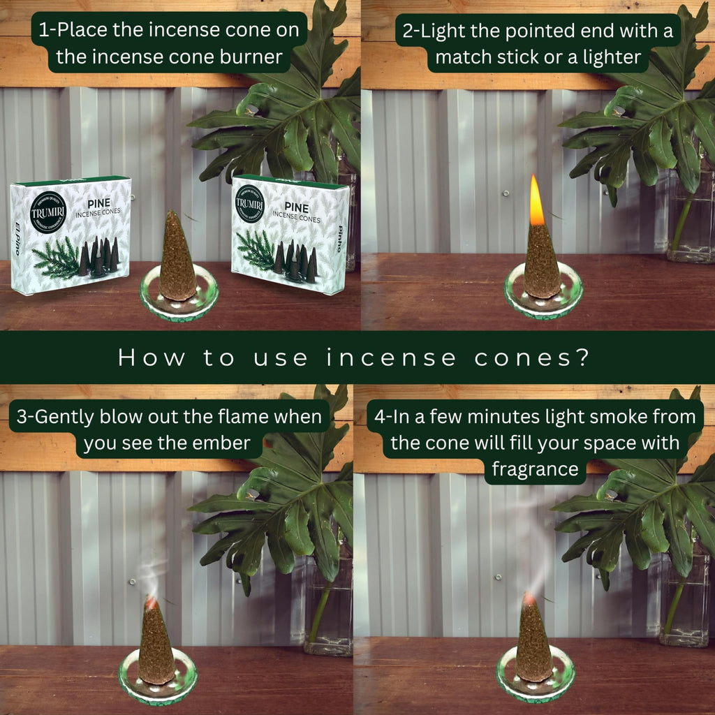 Pine Incense Cones - Total 20 Cone Incense - Dual Pack Of 10 Insence Cones - Incense Cones Scented - Cone Incense Scents - Insen