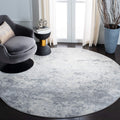 SAFAVIEH Brentwood Collection 5 Round Grey/Ivory BNT822H Modern Abstract Non-Shedding Living Room Bedroom Area Rug