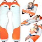 Fox Kids Body Pillow - 47' U-Shape Long Plush Soft Animal Pillow For Toddlers, Sleeping, Reading, Adhd & Special Needs Comfort,