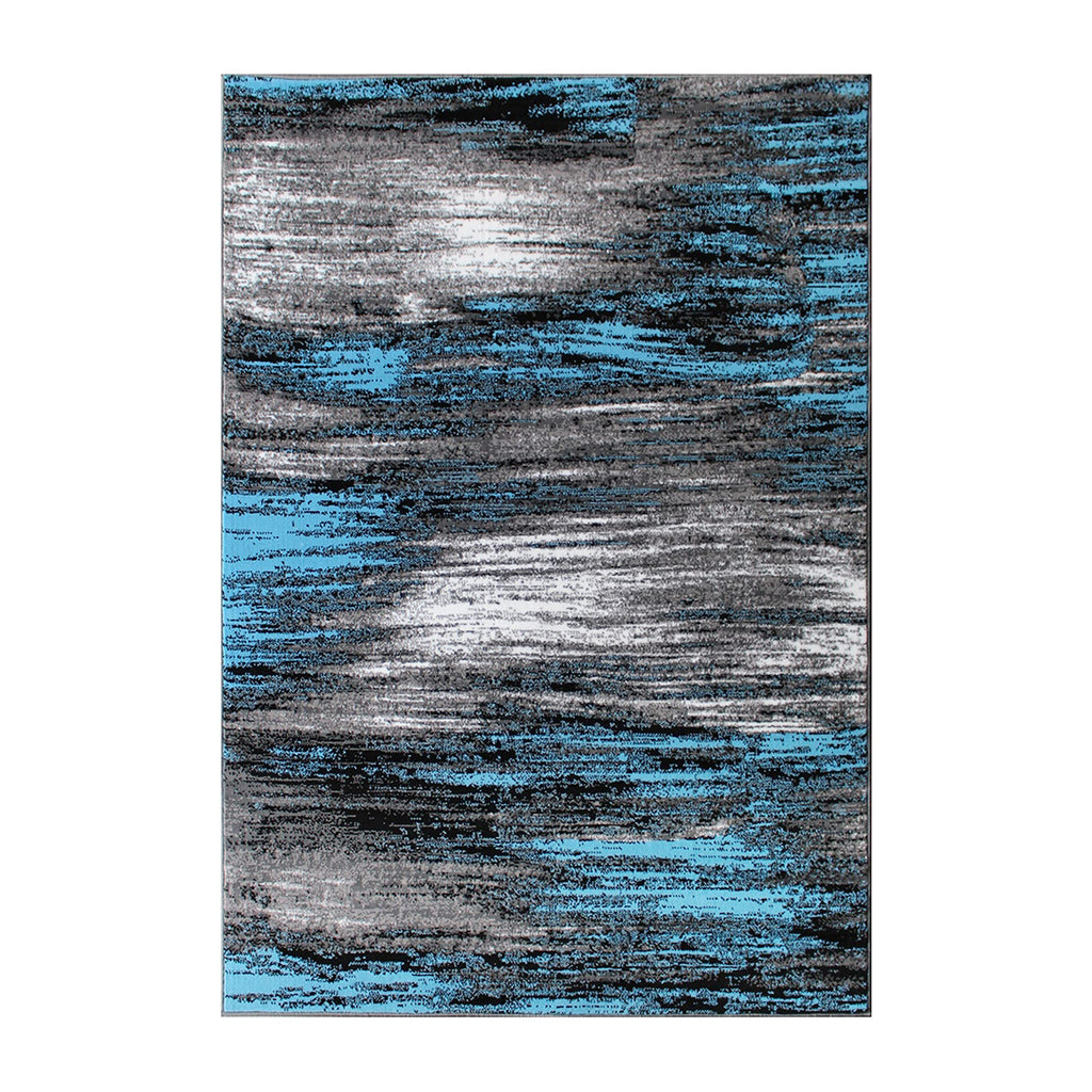 Flash Furniture Rylan Collection Abstract Area Rug - Scraped Design Blue Olefin Rug - 5' X 7' Area Rug - Jute Backing - Living Room, Bedroom, & Family Room