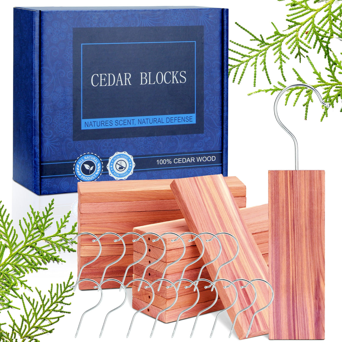 Cedar Space Cedar Blocks for Clothes Storage, 18 PCS Cedar Chips Wood Plank