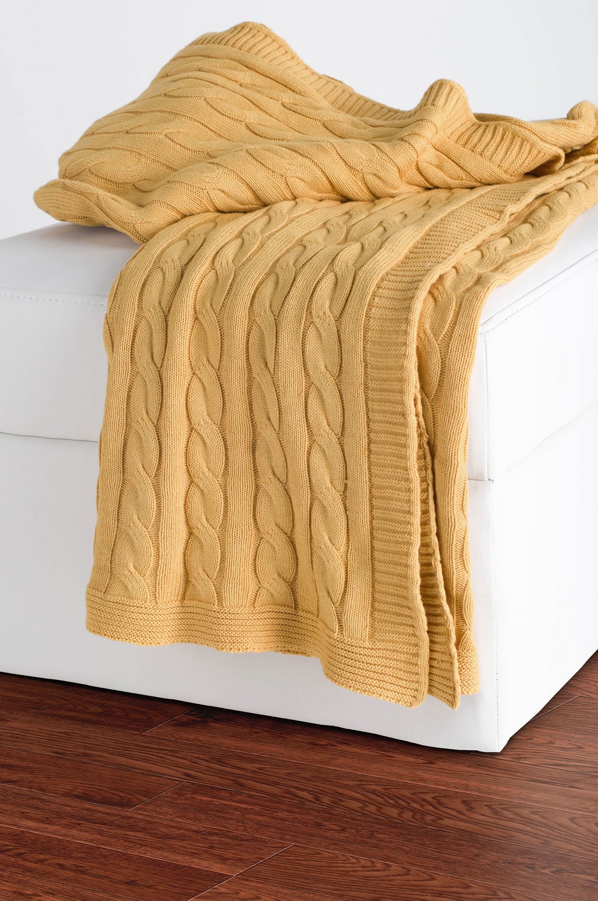 Rizzy Home | TH0143 | Throw | 50&quot;x60&quot; Yellow Cable Knit Throws