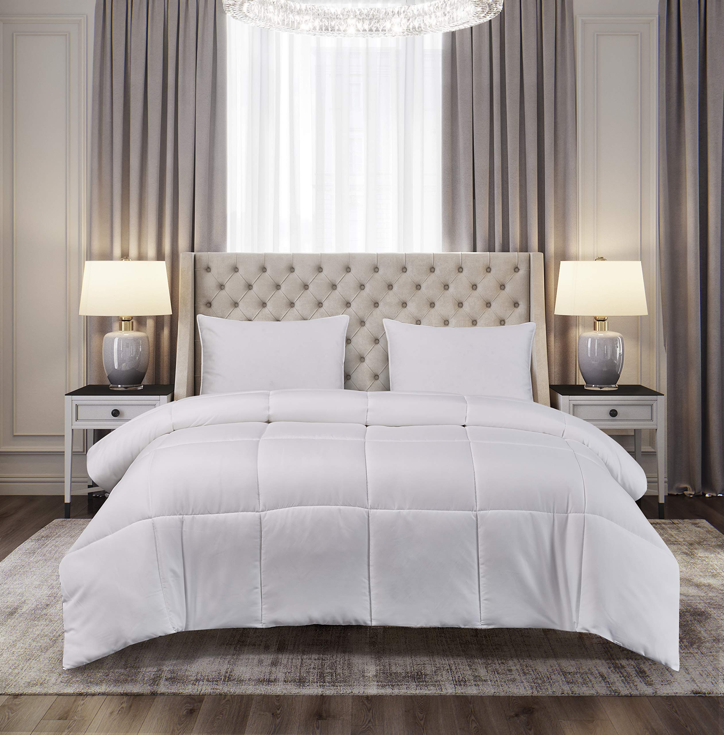 Blue Ridge Home Fashions Microfiber Light Weight Solid Down Alternative All Season Comforter  Hypoallergenic Polyester Fill