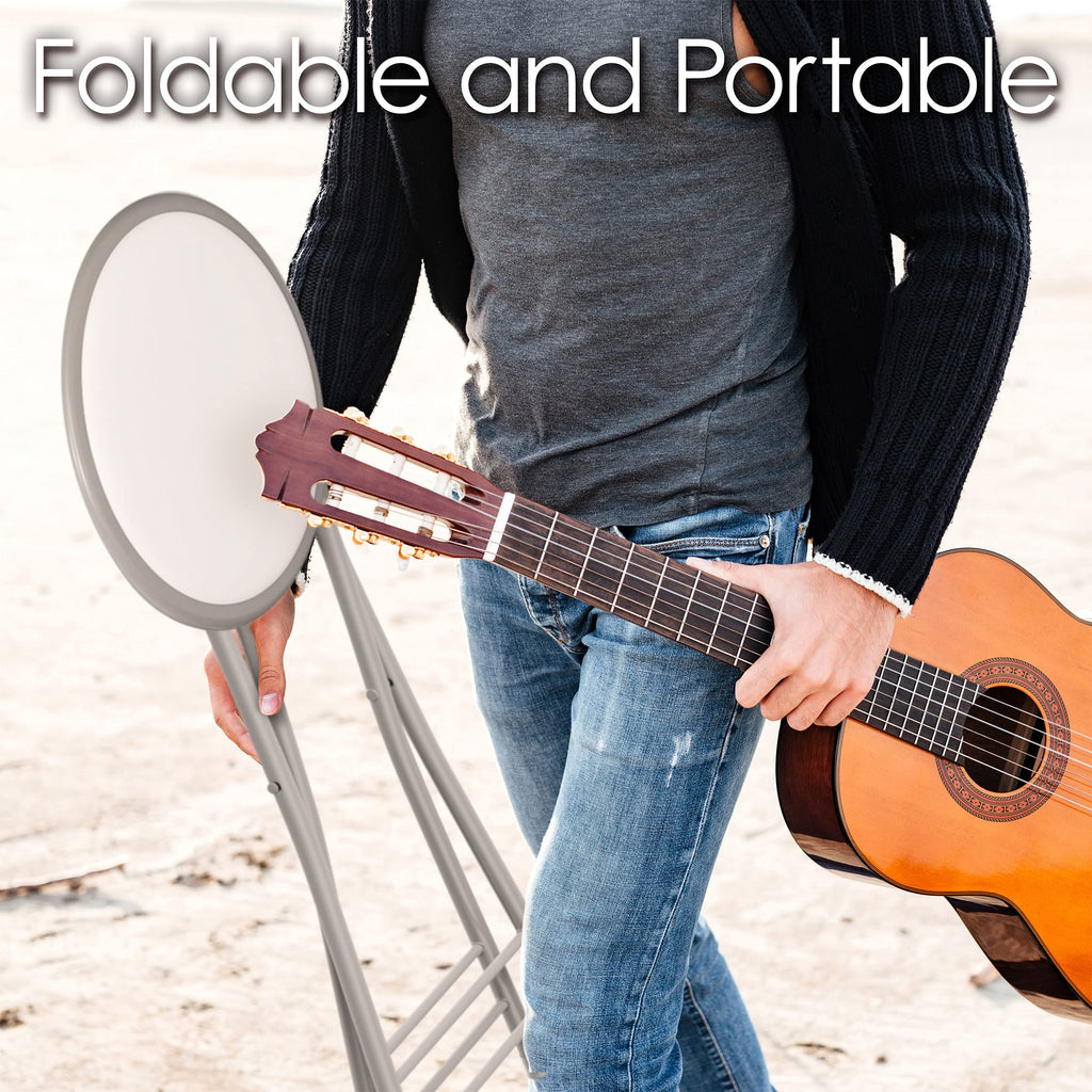 Lavish Home Folding Stool - Backless 24-Inch Stool With 225Lb Capacity For Kitchen Or Rec Room - Portable Indoor Counter Bar Stools (Blue)