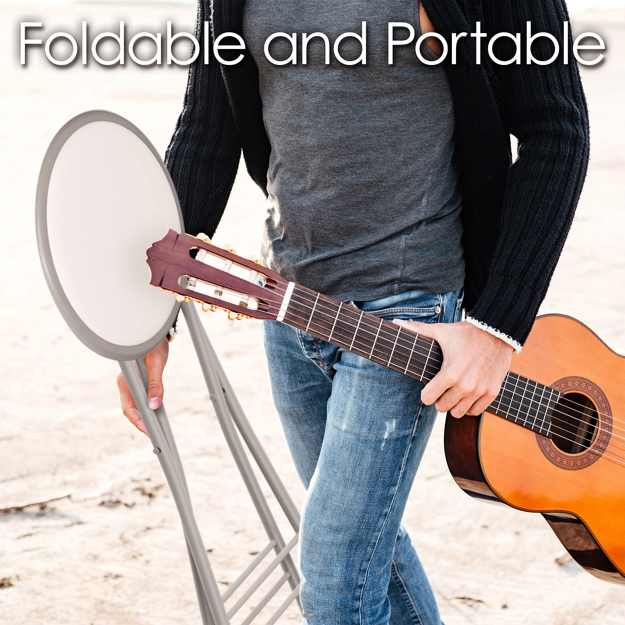 Lavish Home Folding Stool - Backless 24-Inch Stool With 225Lb Capacity For Kitchen Or Rec Room - Portable Indoor Counter Bar Stools (Blue)