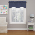 ECLIPSE Kendall Modern Scalloped Valance Rod Pocket Window Curtain for Kitchen or Bathroom, 42 x 18, Denim