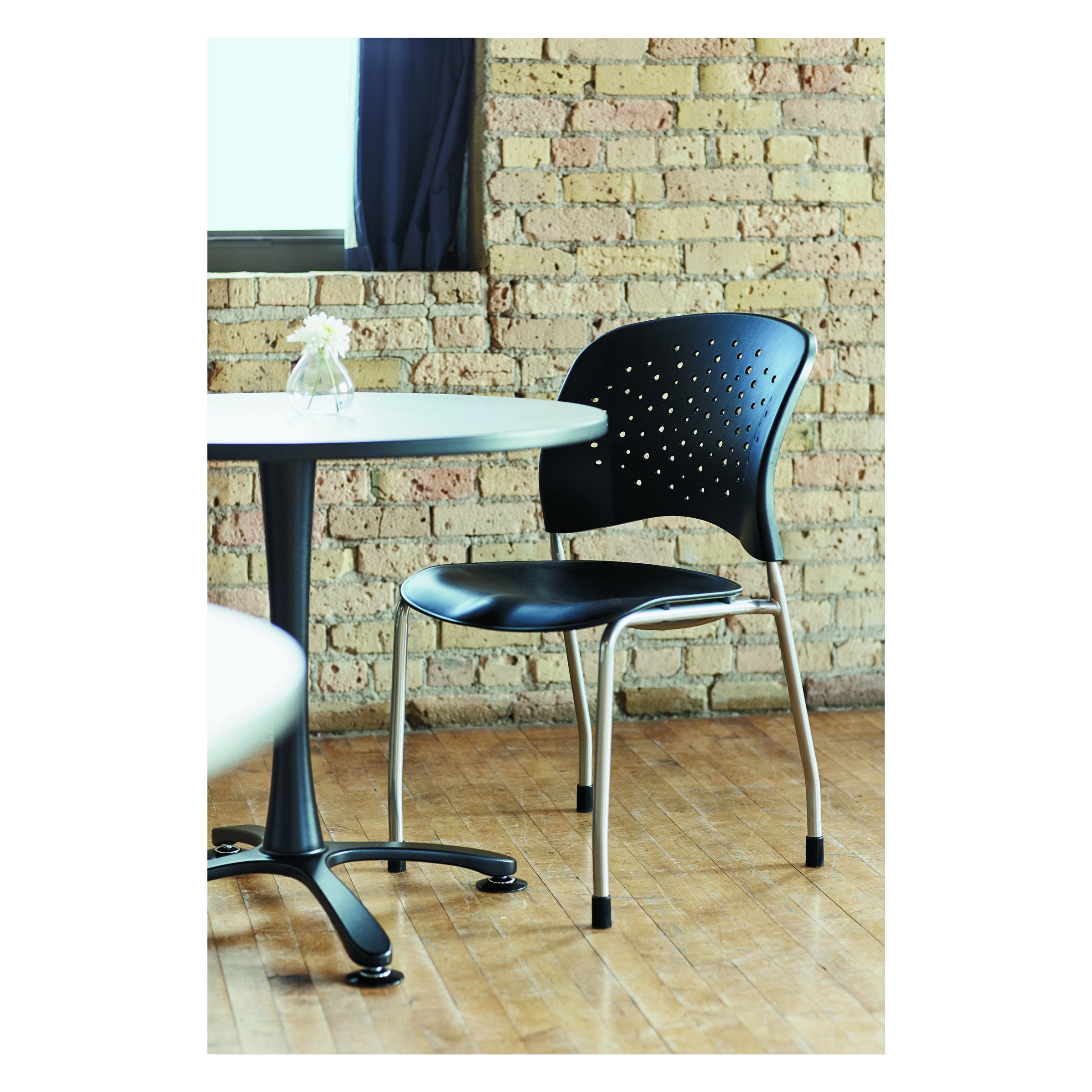 Safco Products 6805BL Reve Guest Chair Straight Leg with Round Back, (Qty. 2), Black
