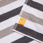 Arkwright Cabo Chaise Lounge Cover - Pack Of 2 - Striped Soft Cotton Cabana Towel With Pocket Holder For Beach Pool Outdoor Chair, 30 X 85 In., Charcoal/Silver