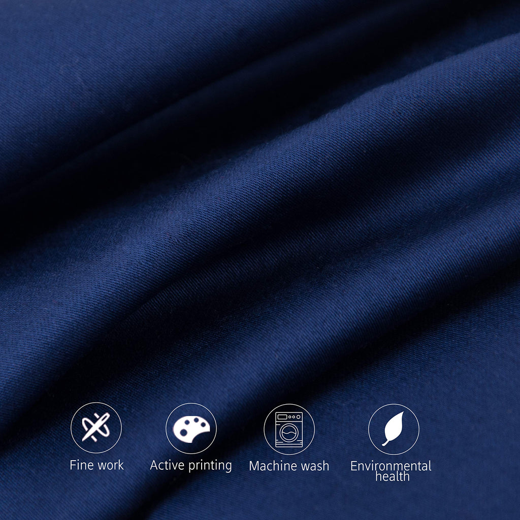 Ntbay 500 Thread Count 100% Egyptian Cotton King Pillowcases, Super Soft And Breathable Envelope Closure Pillow Cases, 20X36 Inches, Navy Blue