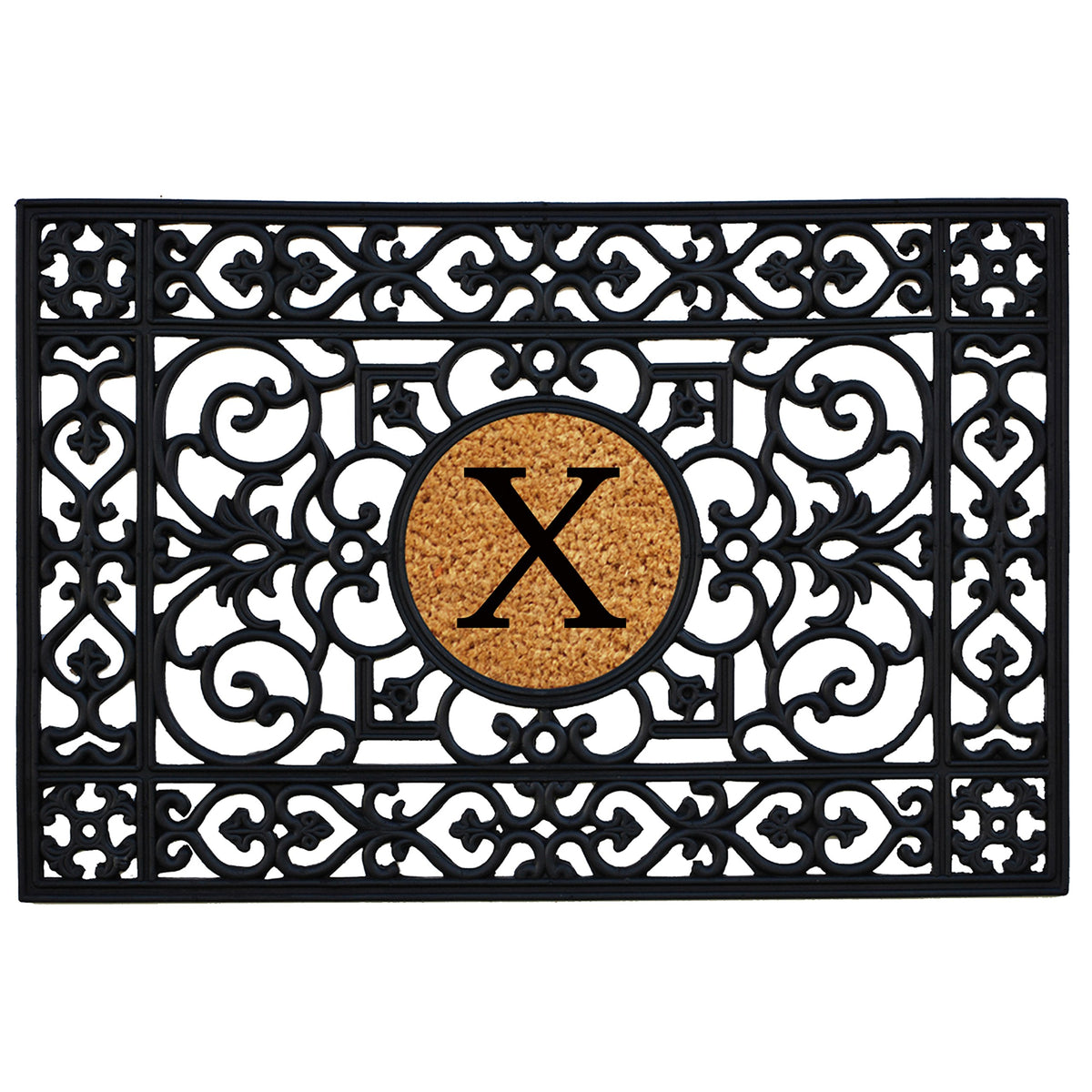 Calloway Mills 160012436X Rubber Monogram Insert Doormat, 2' X 3' (Letter X)