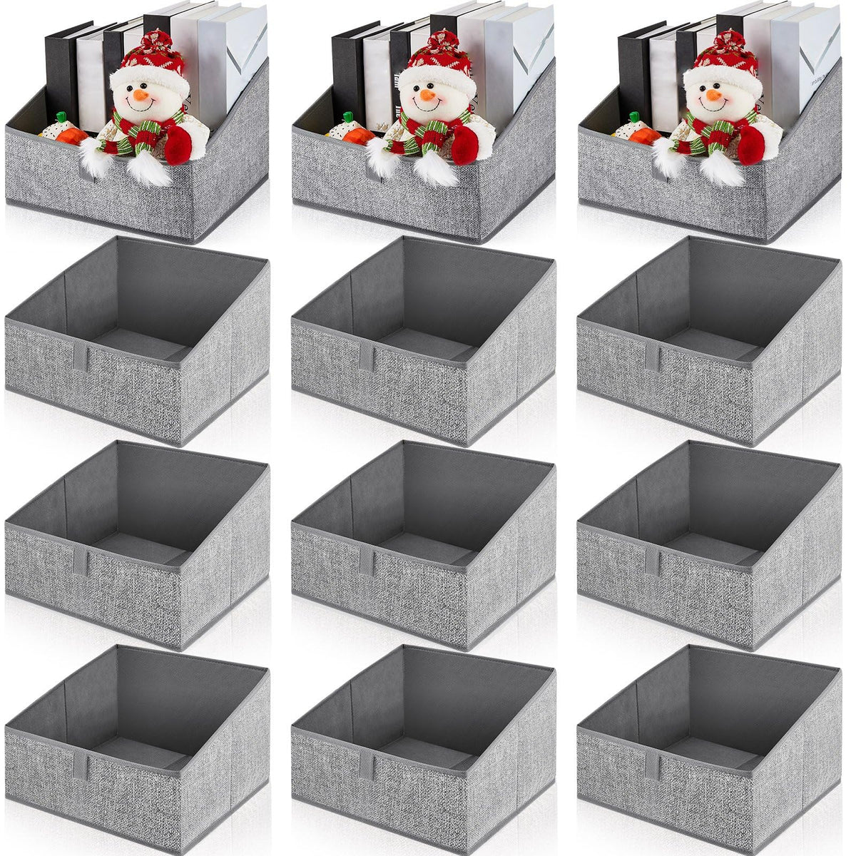 12 Pcs Closet Baskets Trapezoid Storage Bins Closet Storage Bins Foldable Fabric Bins Closet Shelf Organizer Bins Storage Box fo