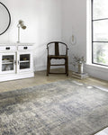 Loloi Teagan Collection 2-8 x 4 Accent Rug in Denim/Slate - Large Area Rug, Soft Neutral Rug, High-Traffic Area Rug for Living