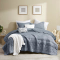 Boho Blue Quilt Queen Size Bedding Sets With Pillow Sham, Bohemian Lightweight Soft Bedspread Coverlet, Farmhouse Quilted Blanke