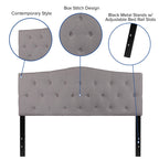 Flash Furniture Cambridge Tufted Upholstered Queen Size Headboard In Light Gray Fabric