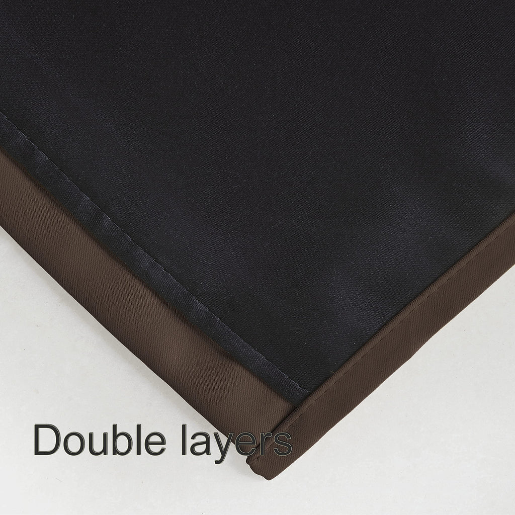 Lemomo 100% Blackout Curtains 40 X 63 Inch/Chocolate Brown Curtains 2 Panels With Black Liner/Double Layer Full Room Darkening B