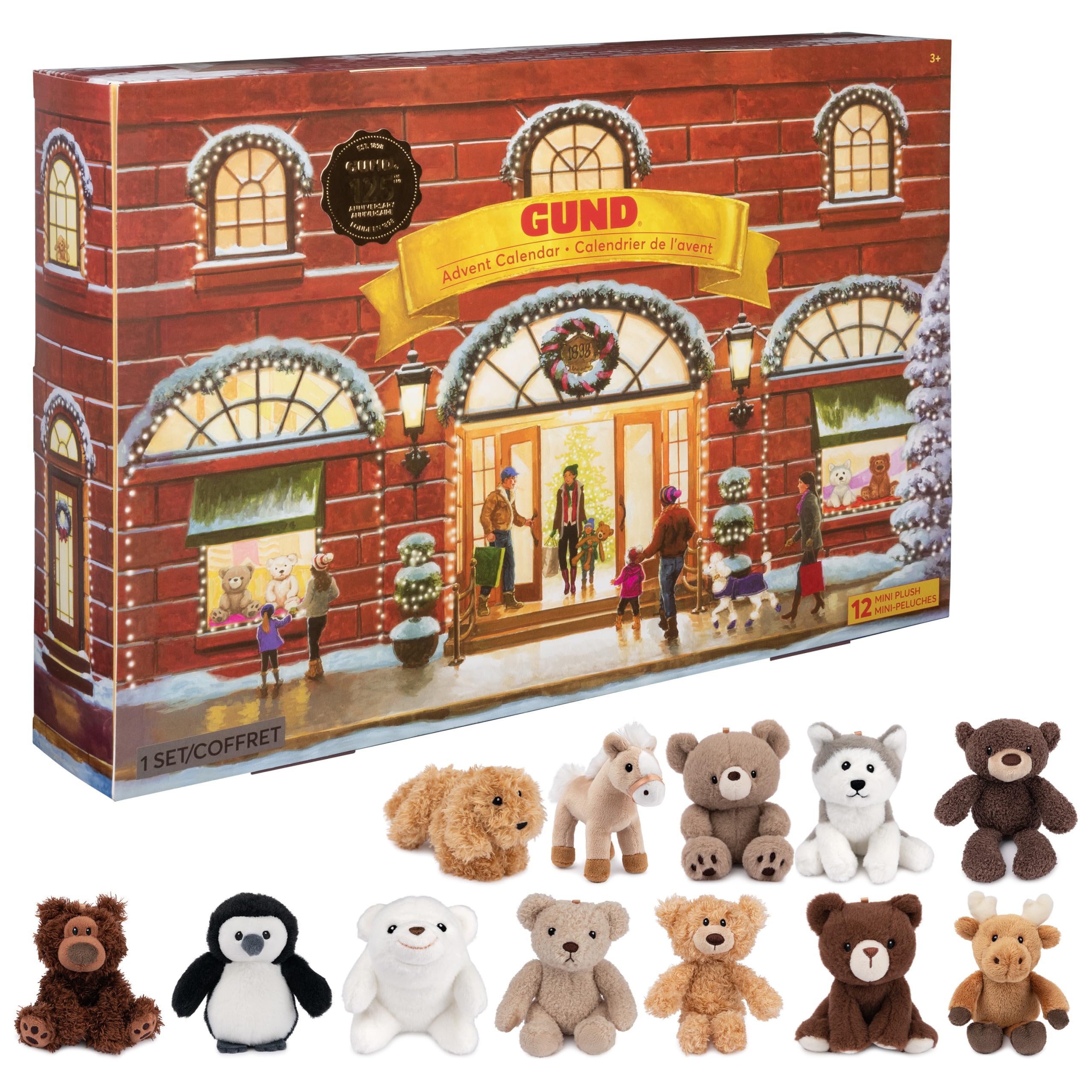 GUND 12-Day Surprise Plush Advent Calendar, Holiday Gift for Ages 3 and Up, 18   