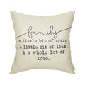 Fjfz Family A Little Bit Of Crazy Decorative Throw Pillow Covers, Farmhouse Quote Home Rustic Decorations, Christmas Inspiration