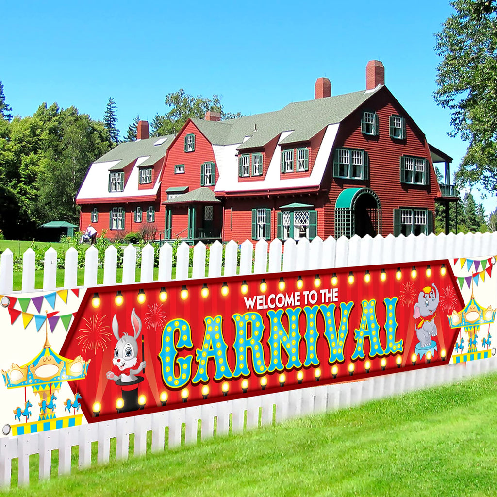 KatchOn, XtraLarge Welcome To The Carnival Banner - 120x20 Inch | Carnival Theme Party Decorations | Circus Theme Party Decorati