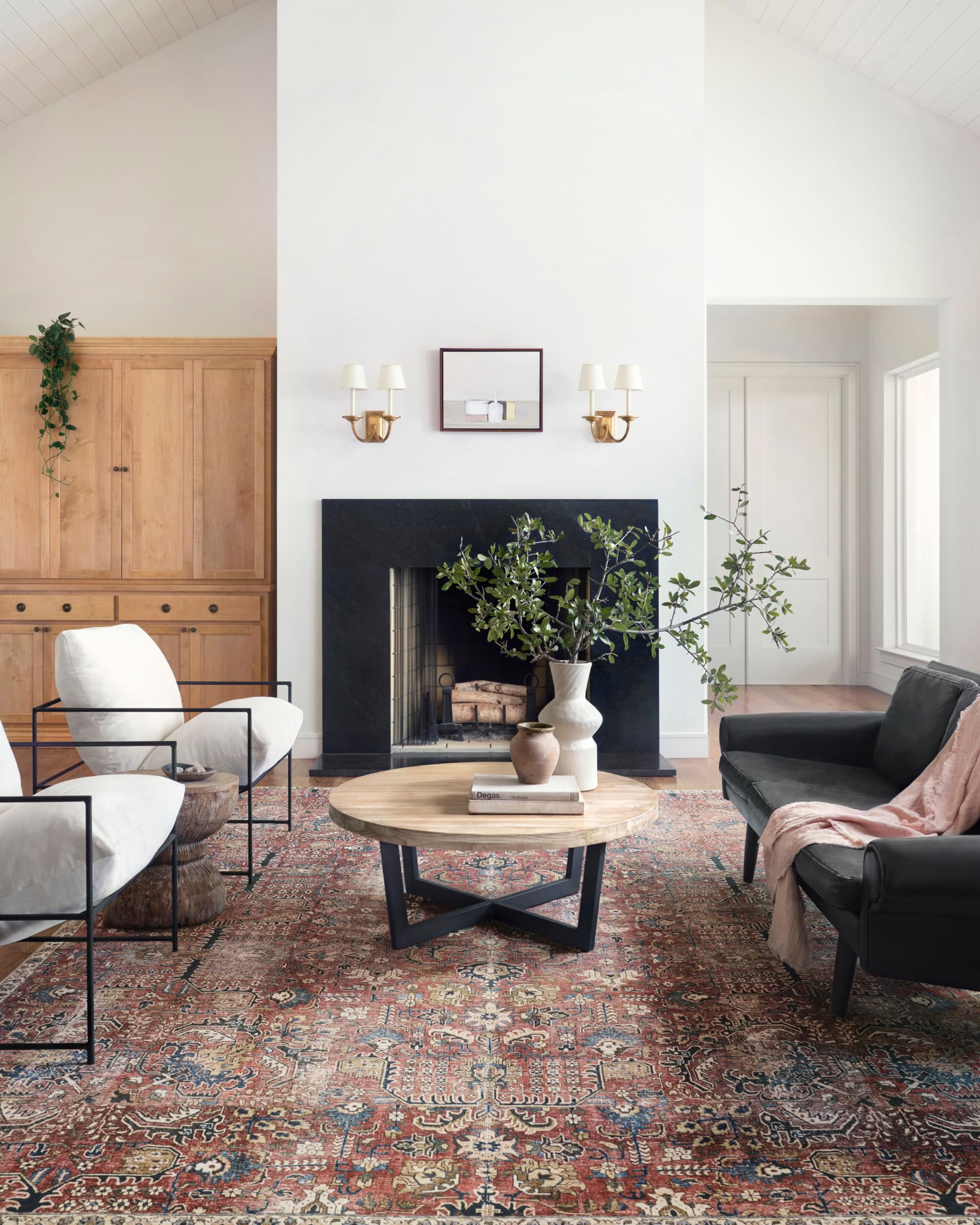 Loloi Chris Loves Julia x Jules Collection, Merlot & Multi 2-3 x 3-9 Area Rug - Vintage Accent Rugs for Living Room, Bedroom, 