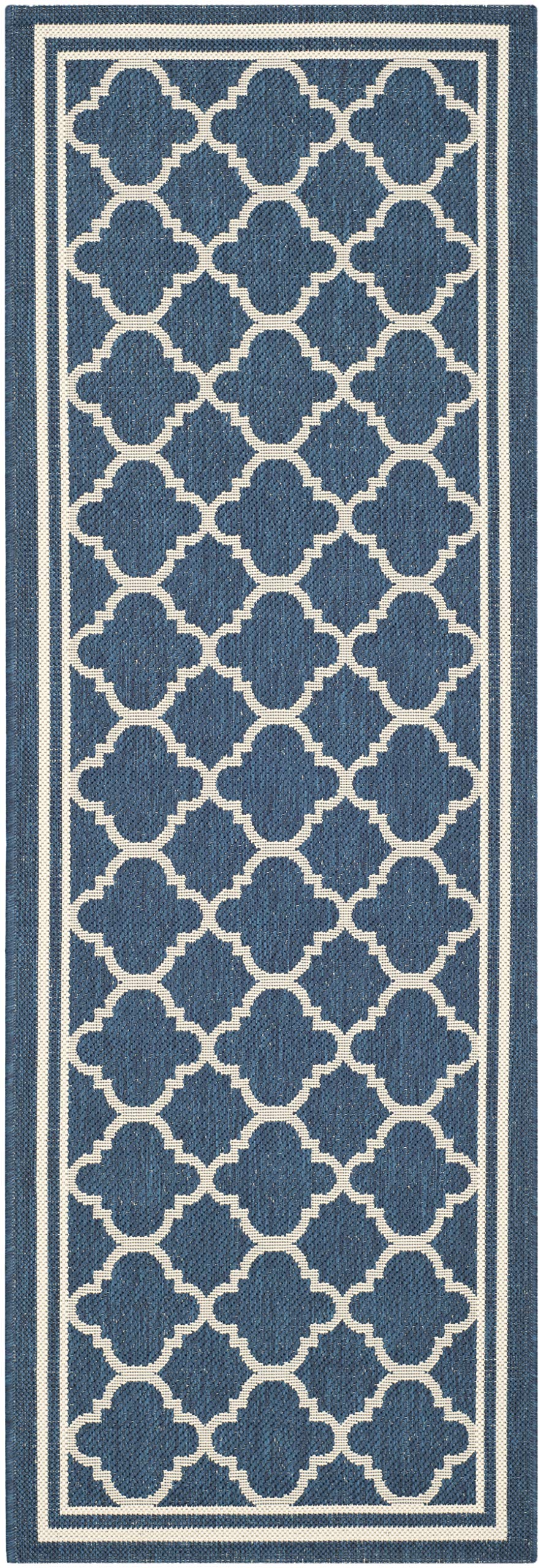 Safavieh Courtyard Collection 2'3' X 16' Navy/Beige Cy6918 Trellis Indoor/ Outdoor Patio Backyard Mudroom Runner Rug