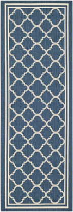 Safavieh Courtyard Collection 2'3' X 11' Navy/Beige Cy6918 Trellis Indoor/ Outdoor Patio Backyard Mudroom Runner Rug