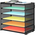 Biciyarn 6 Tier Paper Organizer, Metal Mesh Desk File Folder, Letter Tray Organizer, Paper Sorter Desk Organizers For Office, Ho