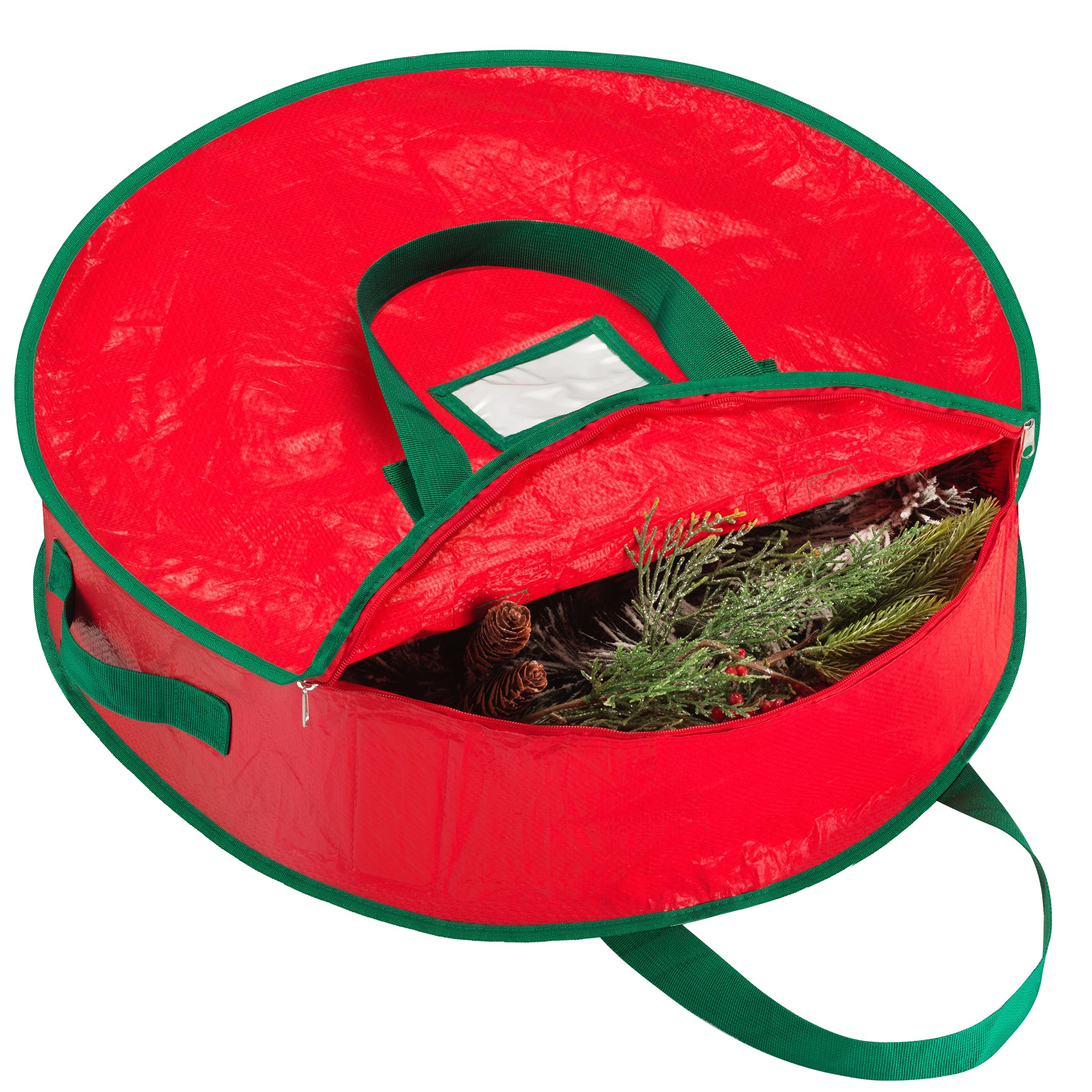Handy Laundry, Christmas Wreath Storage Bag - Durable, Tarp Material, Zipper, Sturdy Carry Handles, Pest Protection - Ideal Home, Garage Organization For Seasonal Holiday Wreath Decorations. (30')