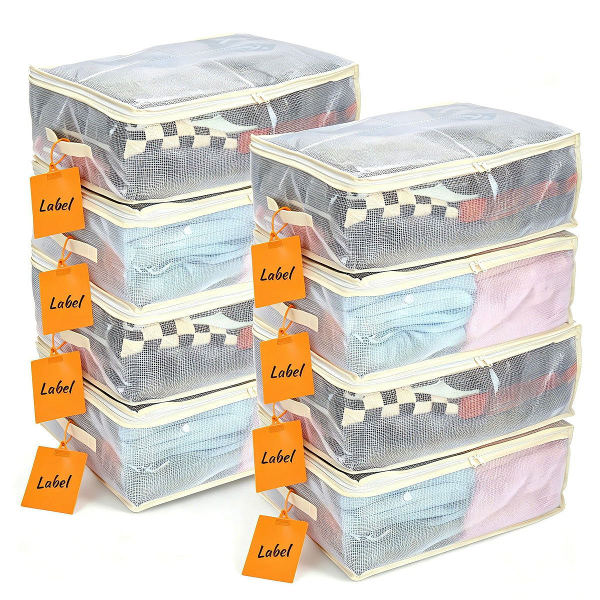 Zippered Clothes Storage Bags 18147.2 In Closet Storage for Dorm(8 PC)