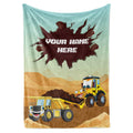 Personalized Blanket For Kids | Construction Truck Blanket | Fleece Throw For Boys And Girls | Kids & Toddlers | Tonka Bulldozer