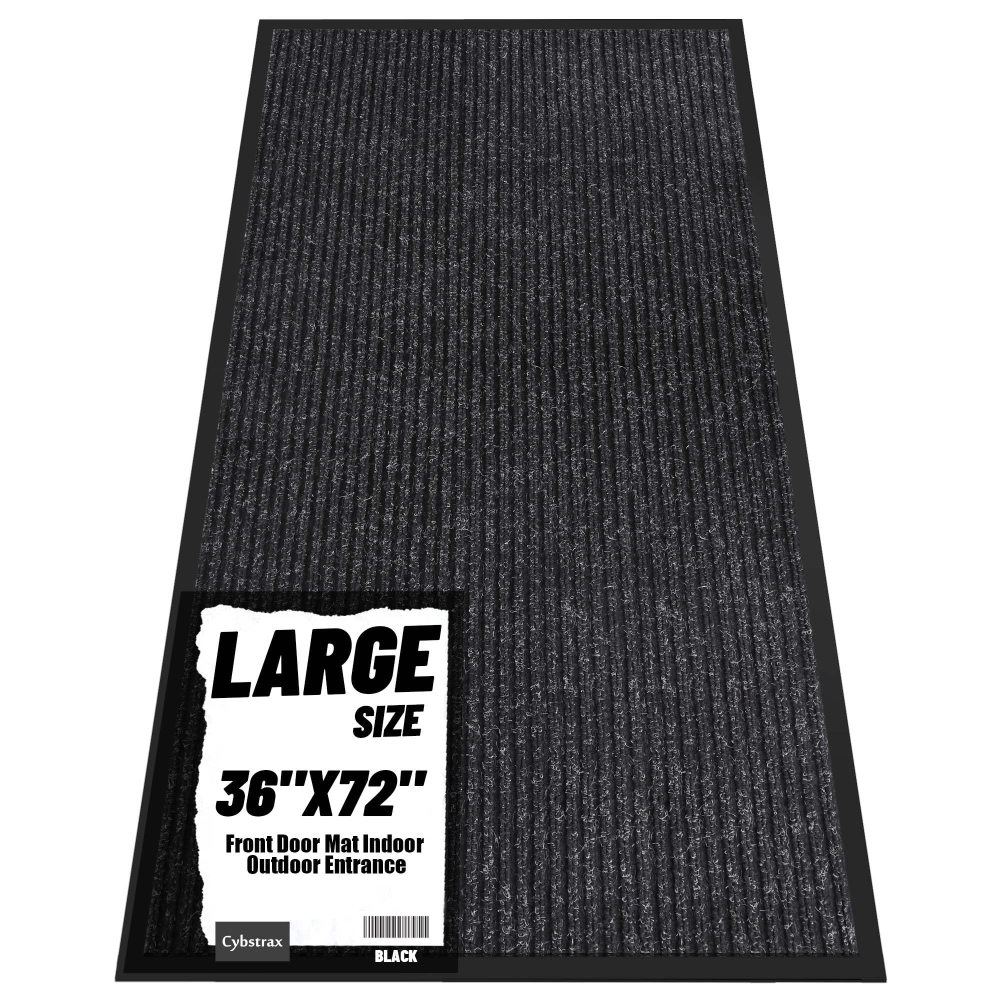 Front Door Mat Indoor Outdoor Entrance, 36 x 72 All-Season Heavy Duty Waterproof Doormat, Non-Slip Absorbent Entryway Mat, Easy 