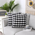 Zjdecor Black And White Buffalo Check Plaid Fall Throw Pillow Covers Pillowcase Set Of 2, Gingham Farmhouse Rustic Pillow Shams